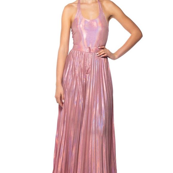 Stasia 3006 Pretty in Pink Metallic Sleeveless Bodysuit L XL - Picture 4 of 8